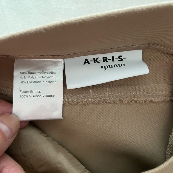 Akris Punto Tan Cropped Trouser Pants Size 4 - Picture 7 of 11